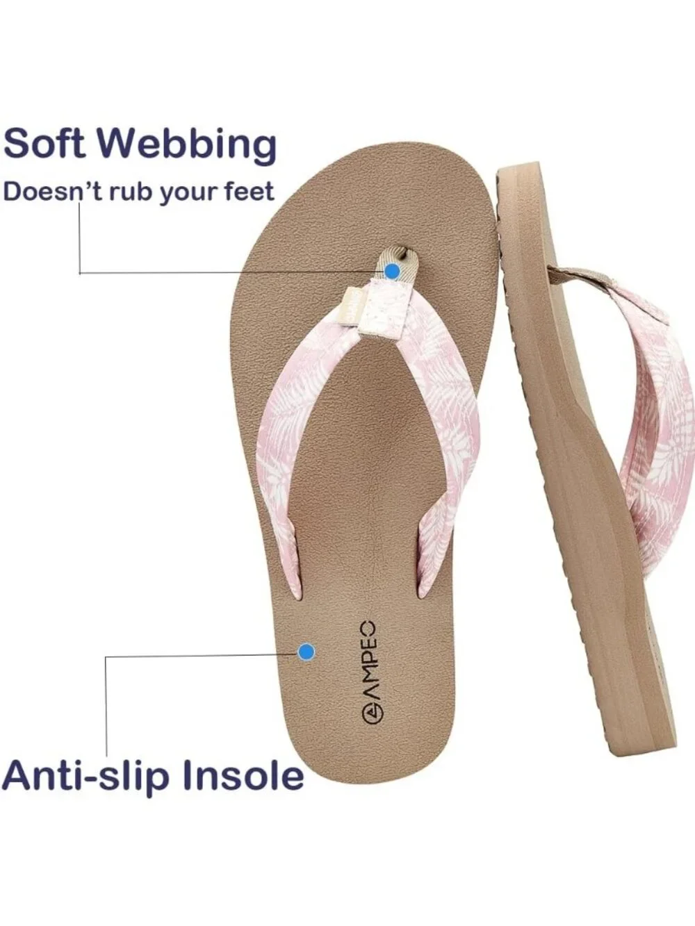 Women's Floral Pineapple Leaf Pink Comfortable Flip Flops Summer Thong Sandals